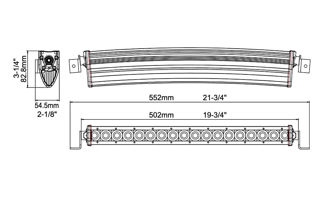 20 Extreme Series Single Row Curved CREE LED Light Bar NLPCR200