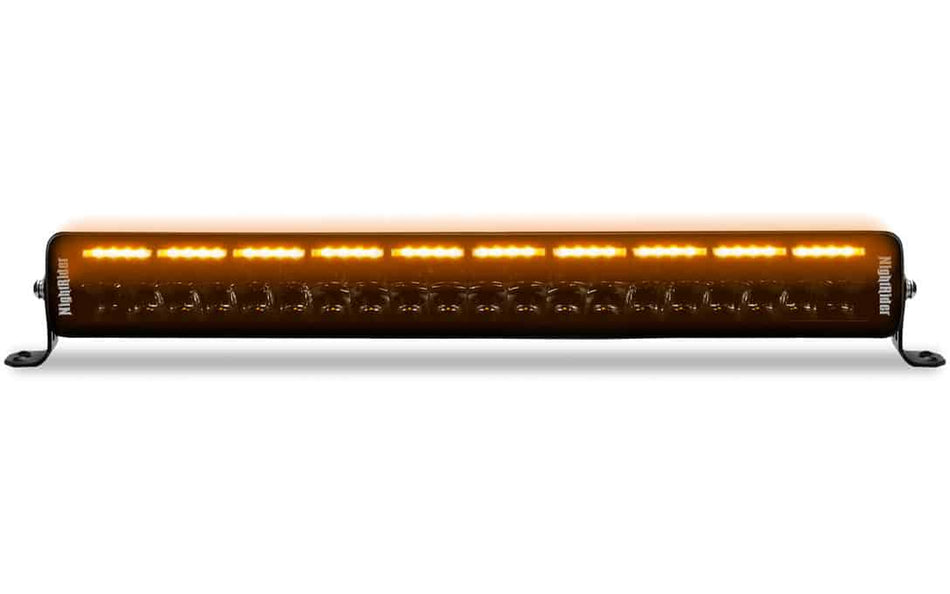 20" Jet Black Series Double Row ECE/EMARK LED Light Bar with Amber Warning Light- NJ20EMAW