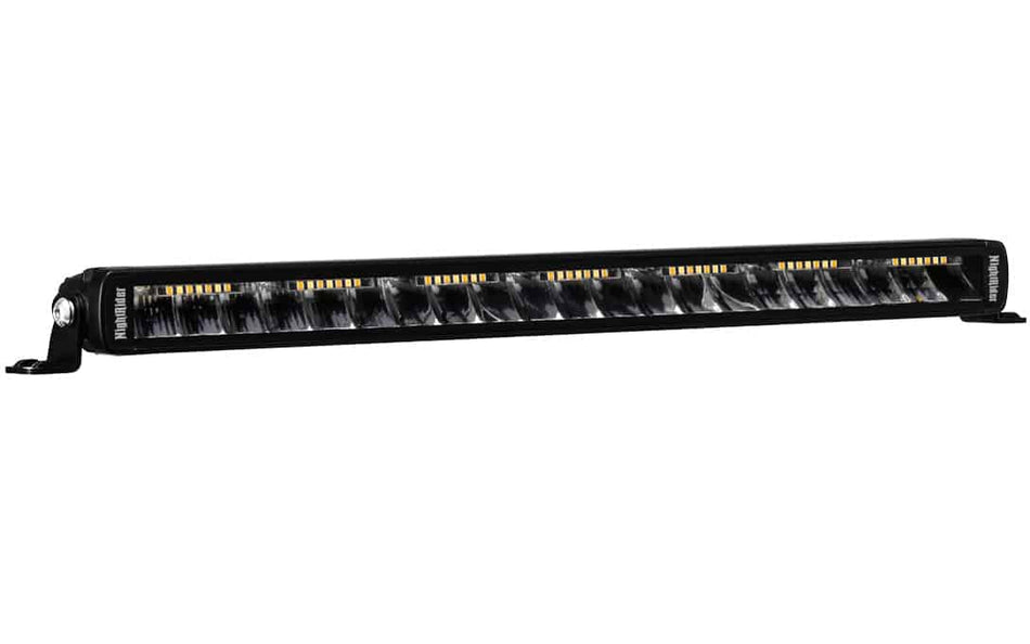 20" Jet Black Series Single Row ECE/EMARK LED Light Bar with Amber Warning Light- NJS20EMAW