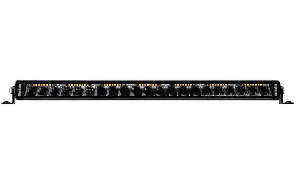 20" Jet Black Series Single Row ECE/EMARK LED Light Bar with Amber Warning Light- NJS20EMAW