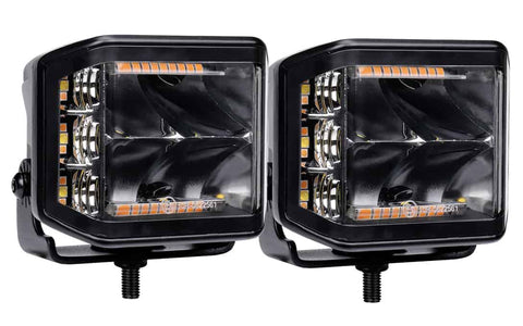 Jet Black Series Side Shooter Kit with Amber Warning Light - NJSS2EMAW