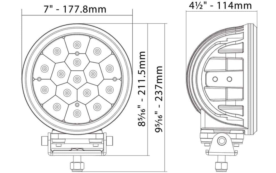7" Round Combo Beam CREE LED Light - N2480
