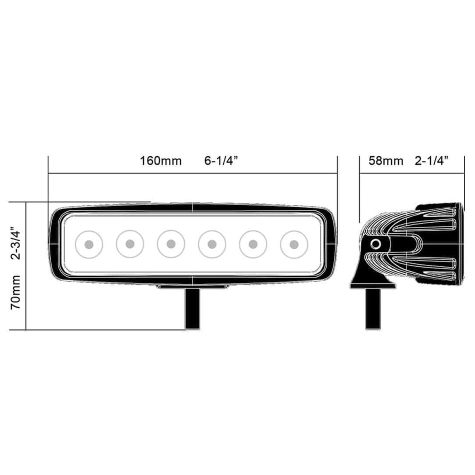6" Compact Flood Beam LED Light Bar - N1918F
