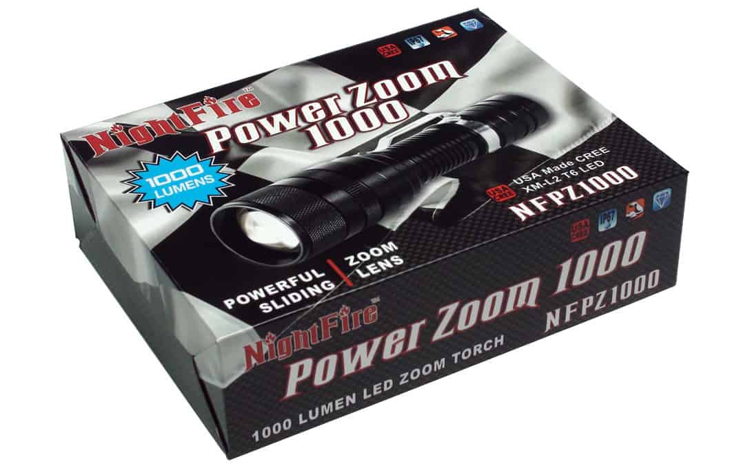 NightFire™ Power Zoom 1000 LED Zooming Flashlight Kit - NFPZ1000